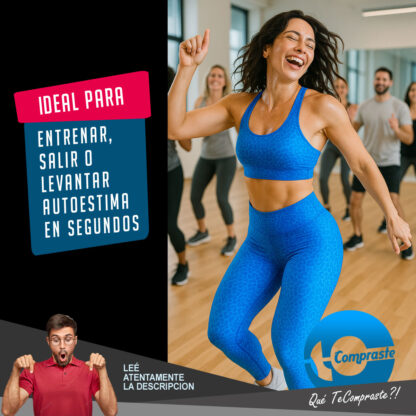 Calza Push Up Frunce Levanta Cola Tiro Alto Deportiva Lycra - Celeste - Imagen 7