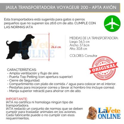 Transportadora Voyageur 200  - Mediana - Azul - 56,5 x 37,6 x 30,8 cm (76610) - Imagen 2