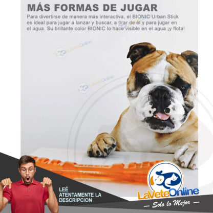 BIONIC Urban Stick Small Juguete Hueso Perros Rellenable - 20 cm (97801) - Imagen 4