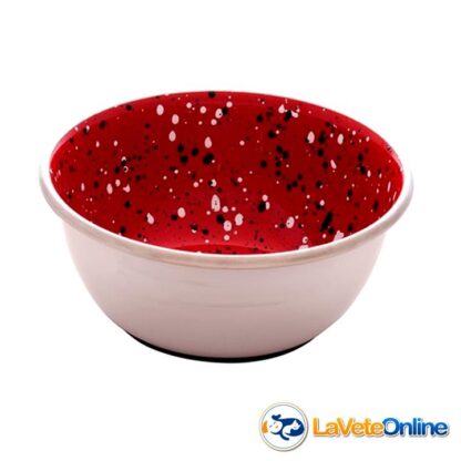 Comedero Acero Inoxidable Rojo Moteado M 500ml (98520) - Imagen 4