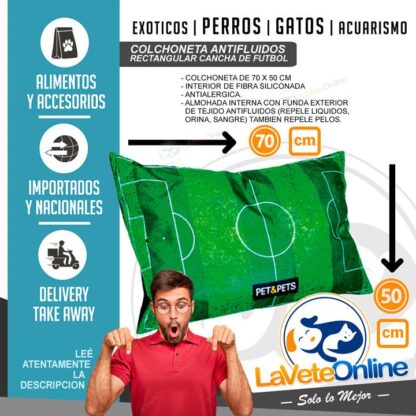 COLCHONETA CANCHA DE FUTBOL MEDIANA ANTIFLUIDOS RECTANGULAR 70x50 cm (CUCHA029) - Imagen 2