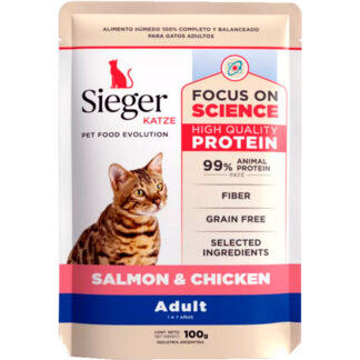 Sieger Katze Gato Adulto Pouch 100g Salmon y Pollo
