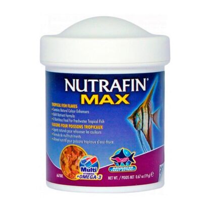 Nutrafin Max Tropical Fish Flakes x 19g. - Alimento Peces Tropicales en Escamas (A6700)