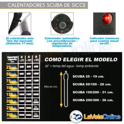 Calefactor Scuba 250w para Acuarios (acd11679) - Imagen 3