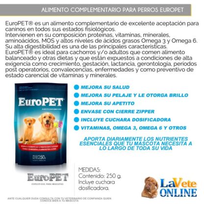 Europet Alimento Complementario - Suplemento vitaminico para Perros x 250 g. (EUACP) - View 360 - Imagen 2