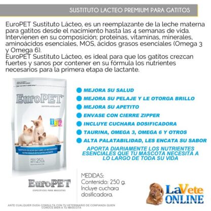 Europet Sustituto Lacteo Premium para Gatitos Pack x 10 - Leche Gatitos (m10mEUDPG) - View 360 - Imagen 2