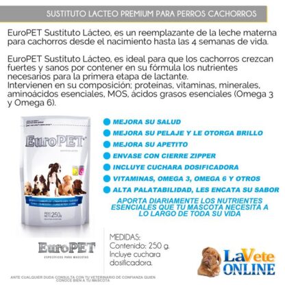 Europet Sustituto Lacteo Premium para Cachorros x 250 g - Leche Cachorros (EUDPP) - View 360 - Imagen 2
