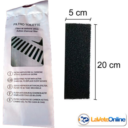 Repuesto Filtro Carbon Activo 5x20cm (MILXCAT9F) - Imagen 2