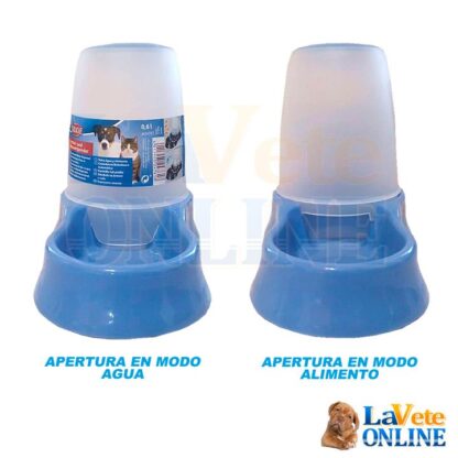 Comedero / Bebedero Dispenser 0.6 Litros - Celeste (T24761CE) - Imagen 3