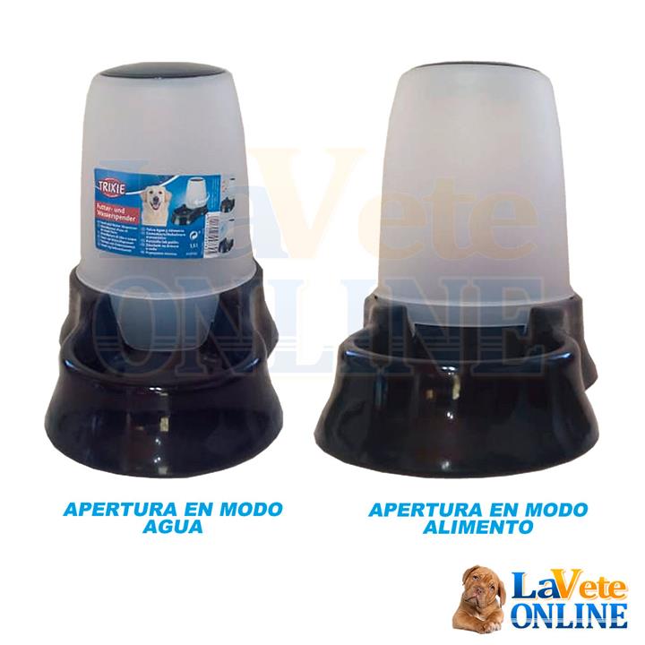 Comedero / Bebedero Dispenser 0.6 Litros - Negro (T24761NE) - Imagen 5