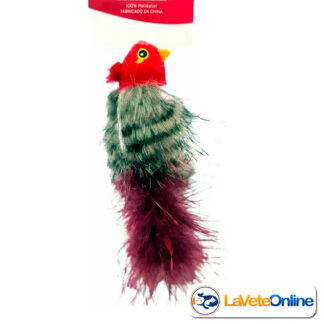 Pajarito Cazado Rojo y Marron 12cm (TBP328) - Juguete Peluche Gato