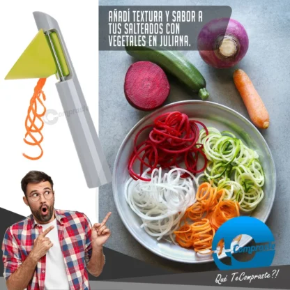 Pelador Rallador Juliana Vegetal Veggie Fideos Zucchini Woks - Imagen 2