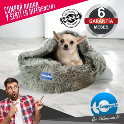Cama Moises Cueva 50cm Diametro Manta Sleeping para Perro o Gato - Gris - Imagen 9