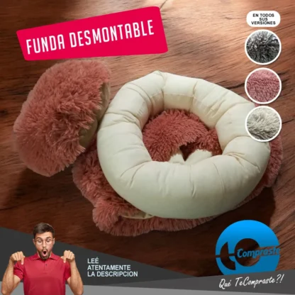 Cama Moises Cueva 50cm Diametro Manta Sleeping para Perro o Gato - Negro - Imagen 6