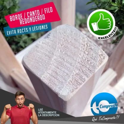 Banco de Madera Banqueta / Taburete Fabricado en Pino Desayunador Bar Quincho Emprendimientos Garantia 2 Años - Imagen 8