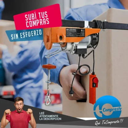 Aparejo Electrico Malacate 250kg Elevación 12mts Montacarga - Imagen 7