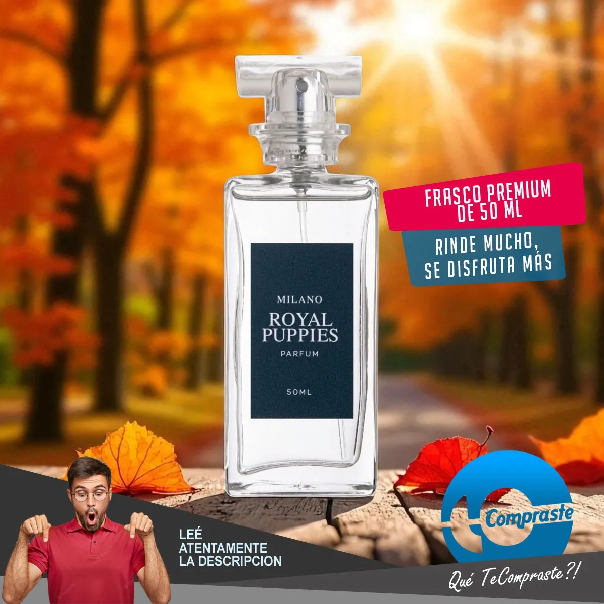 Perfume Fragancia Mascotas Perro 50ml Royal Puppies Milano Milano - Simil La Nuit de L’Homme (YSL) y CH Men Privé (Carolina Herrera) - Imagen 5