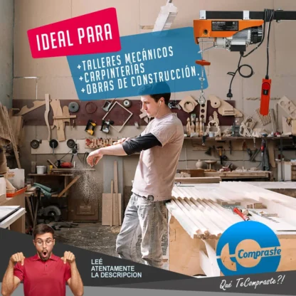 Aparejo Electrico Malacate 250kg Elevación 12mts Montacarga - Imagen 6