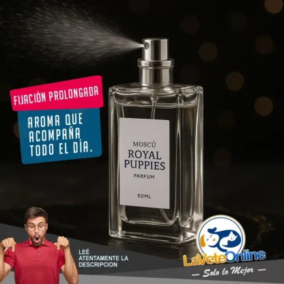 Perfume Gato Mascotas Perro Locion 50ml Royal Puppies Moscú Moscú - Simil 1 Million (Paco Rabanne) y Versace Eros - Imagen 4