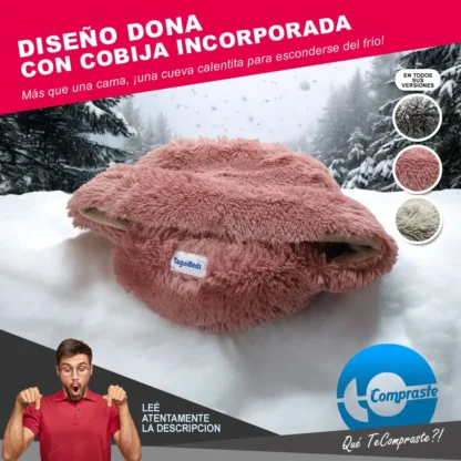 Cama Moises Cueva 50cm Diametro Manta Sleeping para Perro o Gato - Gris - Imagen 5