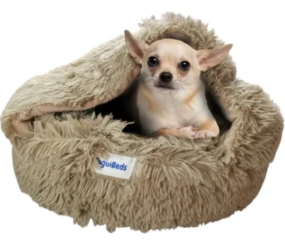Cama Moises Cueva 50cm Diametro Manta Sleeping para Perro o Gato - Beige