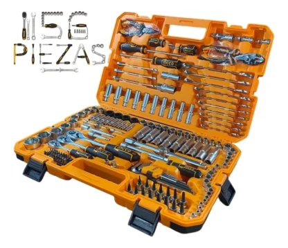 Set Juego Kit de Herramientas Racing Mecanica Maletin 156 Piezas Ingco
