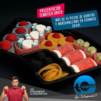 Bandeja Box Sushi Gomitas Premium Regalo Original Cumpleaños - Más de 15 Piezas - Imagen 6