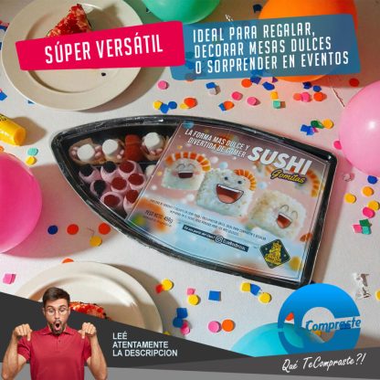 Bandeja Bote Sushi Gomitas Premium Regalo Original Eventos Cumpleaños - Más de 25 Piezas - Imagen 7