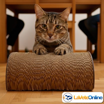 Rascador de Carton Medialuna con Catnip - Imagen 3