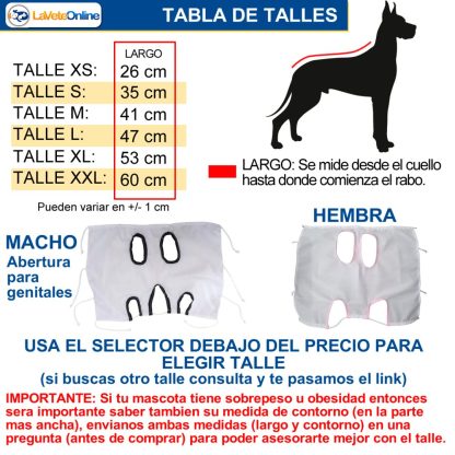Bata Post Quirurgica para Machos Perro Gato Lavable Faja Camisa Cirugia - Imagen 2
