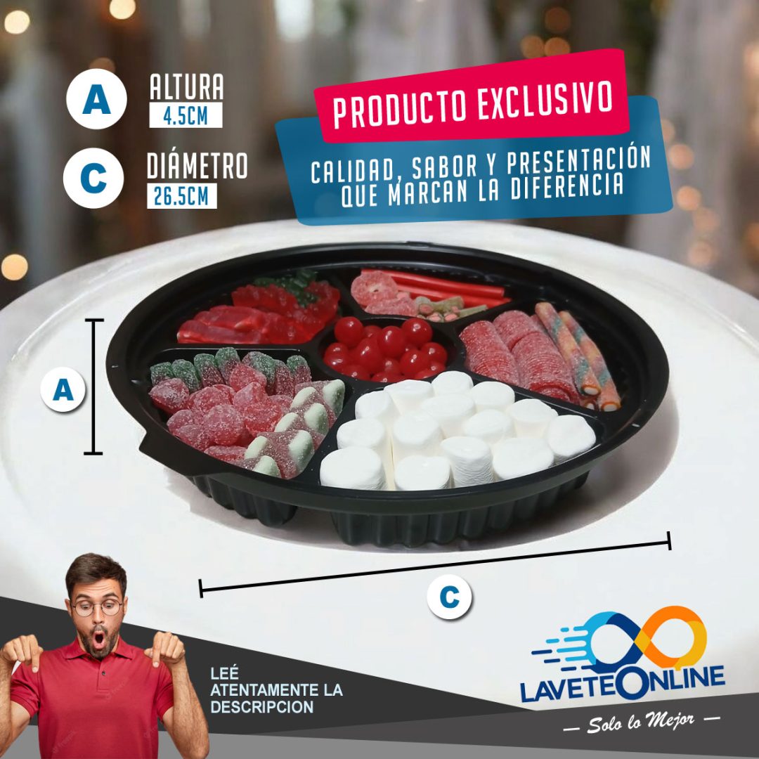 Bandeja Dulce Navideña Gomitas Regalo Original Fiestas 2026 - Felices Fiestas - Imagen 2