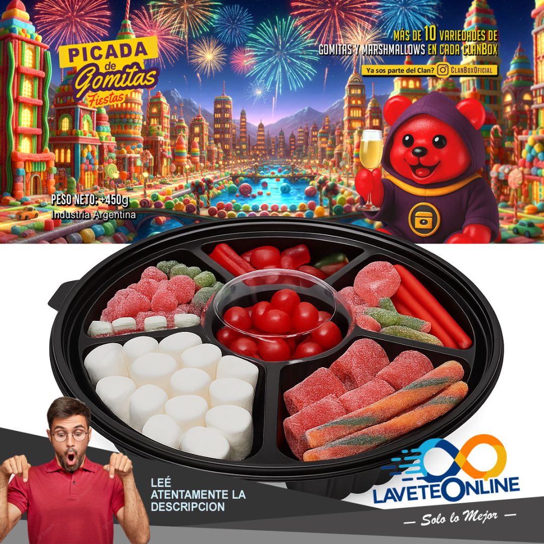 Bandeja Dulce Navideña Gomitas Regalo Original Fiestas 2026 - Felices Fiestas - Imagen 3