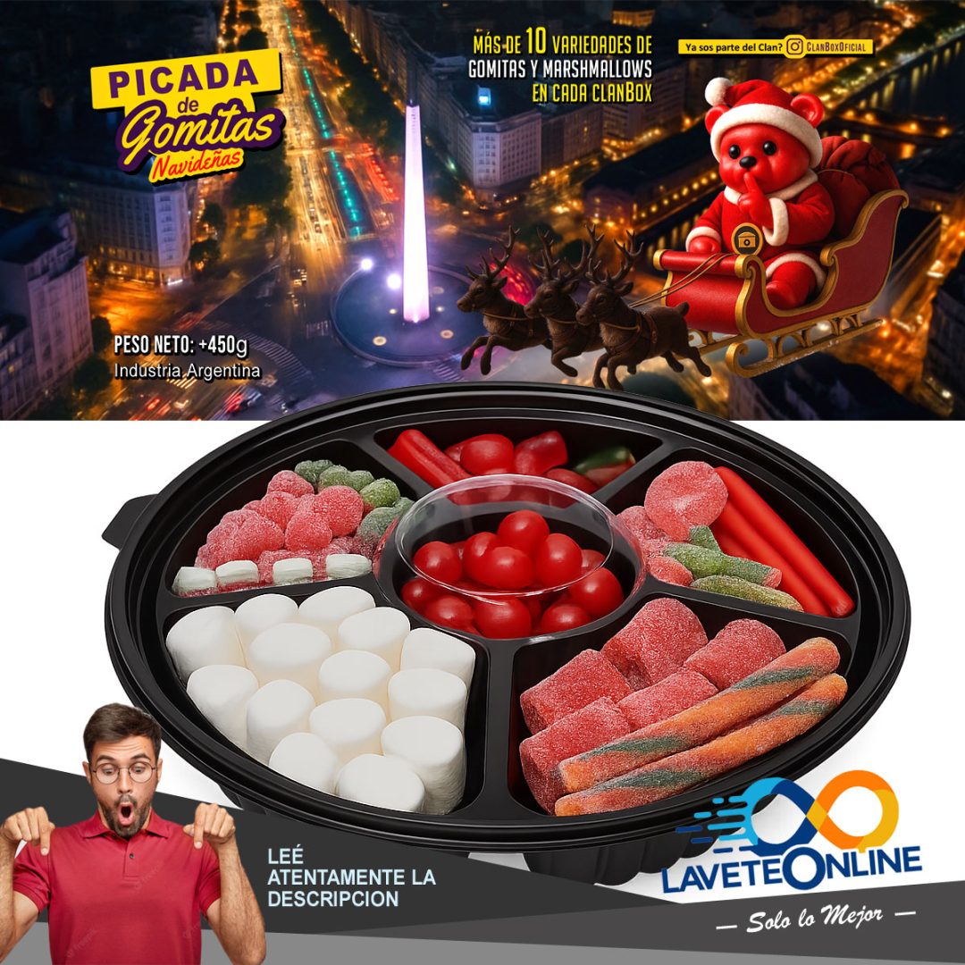 Bandeja Dulce Navideña Gomitas Regalo Original Fiestas 2026 - Feliz Navidad V1 - Imagen 3