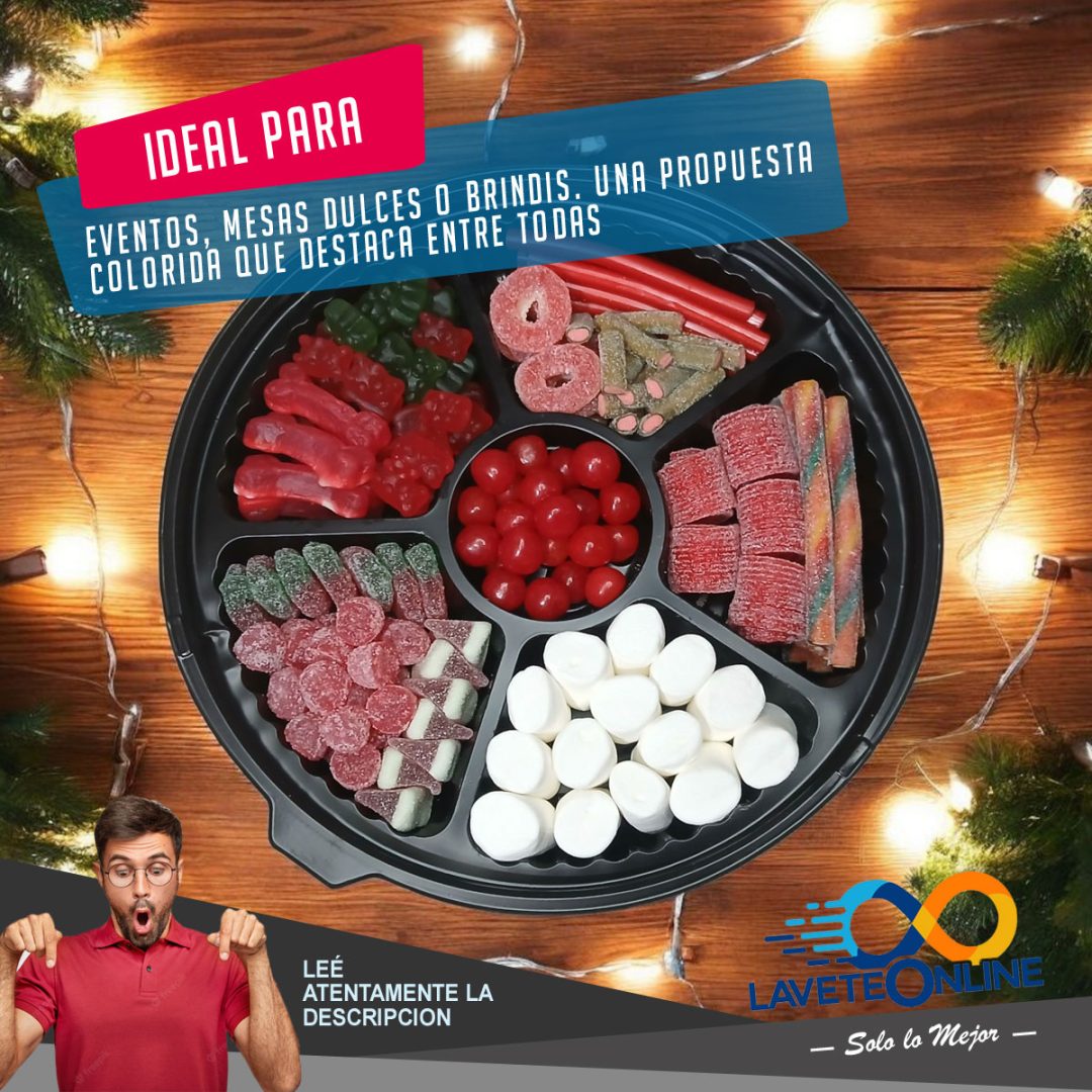 Bandeja Dulce Navideña Gomitas Regalo Original Fiestas 2026 - Felices Fiestas - Imagen 5