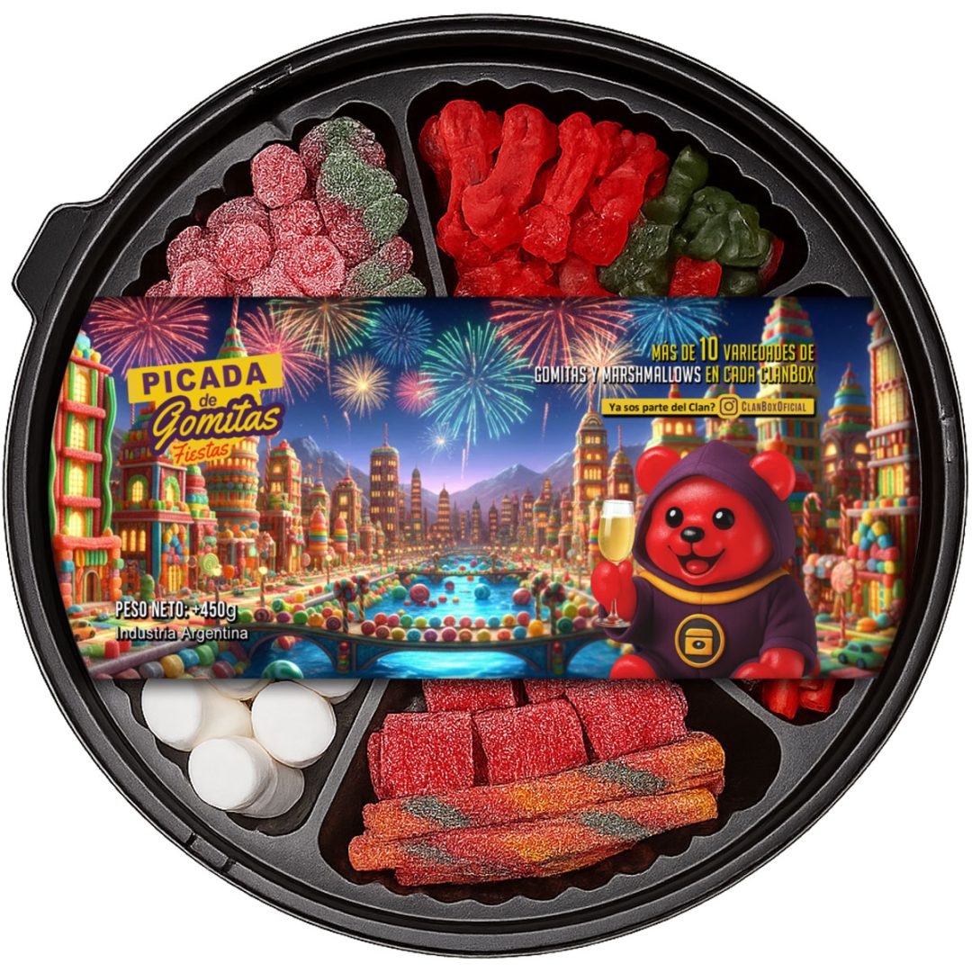 Bandeja Dulce Navideña Gomitas Regalo Original Fiestas 2026 - Felices Fiestas