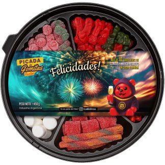 Bandeja Dulce Navideña Gomitas Regalo Original Fiestas 2026 - Felicidades V1