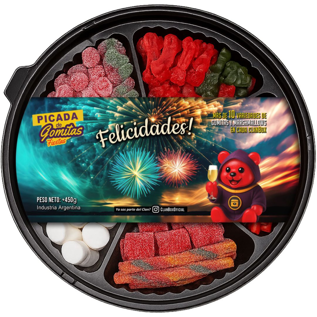Bandeja Dulce Navideña Gomitas Regalo Original Fiestas 2026 - Felicidades V1