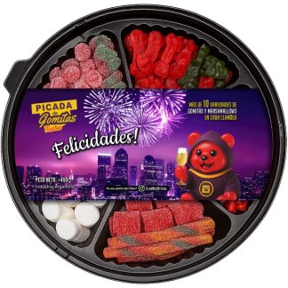 Bandeja Dulce Navideña Gomitas Regalo Original Fiestas 2026 - Felicidades V2